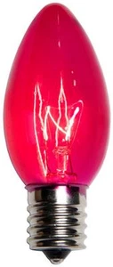 Box of 50 C9 Pink Triple Dipped Transparent Indoor/Outdoor Christmas Bulbs - Picture 1 of 1
