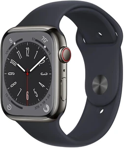 Apple Watch Series 8 45mm Cellular Edelstahl graphit Sehr Gut – Refurbished - Afbeelding 1 van 3