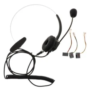 Call Center Monaural Office Telephone Headset And Spiral Cable Plug For - Photo 1/6