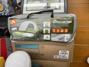 4 Piece Ozark Trail Weekender Backpacking Camp Combo Tent Sleeping Bag Camp Pad - Picture 1 of 4