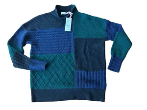NWT $198 Vineyard Vines Patchwork mock neck sweater sz XXS RUNS BIG - Picture 1 of 4