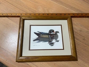 1981 Richard Sloan gerahmter und signierter Druck - Enten auf dem Wasser - Bild 1 von 3