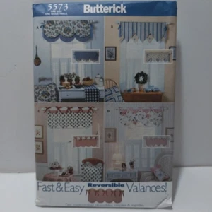 Butterick Sewing Pattern 5573 Fast Valances Reversable Uncut Vintage 2001 New - Picture 1 of 9