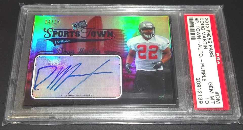 #/15 (POP 1) PSA 10 Rc Doug Martin Auto 2012 Press Pass Purple Rookie Autograph - Image 1 of 1