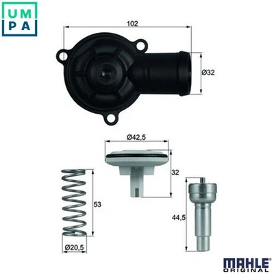 THERMOSTAT COOLANT TI 220 87D FOR SKODA OCTAVIA/II/Combi LAURA ROOMSTER FABIA - Image 1 of 4