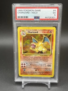 1999 POKEMON BASE SET UNLIMITED #4 CHARIZARD-HOLO PSA 5 - Picture 1 of 2
