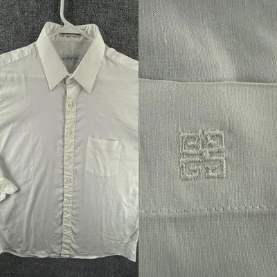 Givenchy Monsieur Polyester Cotton Point XL White Solid Men Long Sleeve Shirt - Image 1 of 4