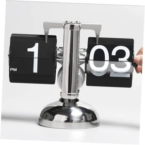 Retro Style Flip Desk Shelf Clock, Internal Gear Operated, Classic Mechanical, - Picture 1 of 8