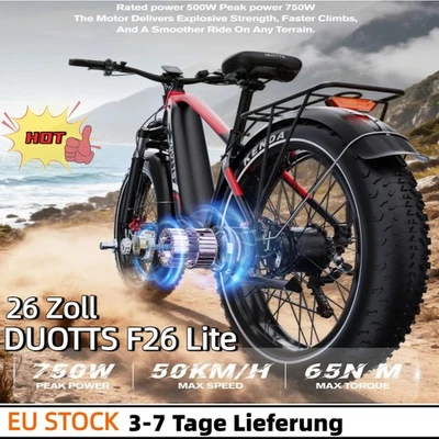 NEW Elektrofahrrad 26Zoll E-Mountainbike 48V18AH Fat Tire E-Bike DUOTTS F26 Lite - Bild 1 von 4