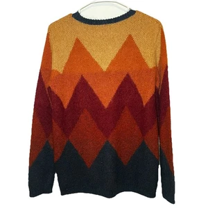 Suéter Gemelli Geométrico Bloques de Color Mezcla Mohair Para Mujer XS Italia Preppy Lujo - Imagen 1 de 11