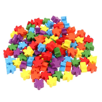 100Wooden Meeples 16mm Extra Board Game Bits Pawns Chess Pieces Bulk Replace ❤B❤ - Image 1 of 4