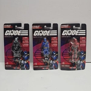 GI Joe COMBRA COMMANDER, RED NINJA & DESTRO 2.5" Mini figurine figure TOY LOT - Picture 1 of 5