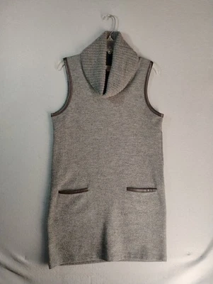 Vestido para mujer Ann Taylor LOFT 6 gris lana merino sin mangas capucha cuello bolsillos Foto 1 de 4