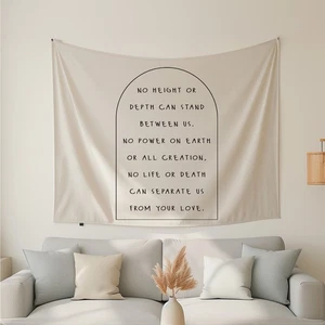 Romans 8:38-39 Bible Verse Wall Tapestry – Christian Scripture Decor - Picture 1 of 4