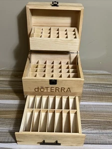 💯DOTERRA Wooden Storage Box for Essential Oils Bottles & Rollers Free Shipp NC - Picture 1 of 9