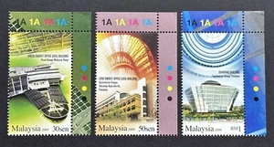 2009 Malaysia Architecture Energy Efficient Buildings, 3v Stamps Plate TR Tabs  - Picture 1 of 2