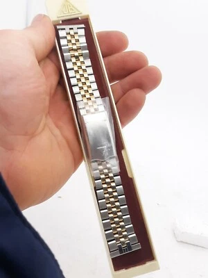 Correa de reloj JB Champion vintage llena de oro y manchas de dos tonos 19 mm Foto 1 de 4