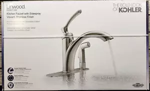 Grifo fregadero de cocina Kohler K-R29671-VS madera de lino, acero inoxidable vibrante NUEVO AL POR MENOR - Imagen 1 de 5