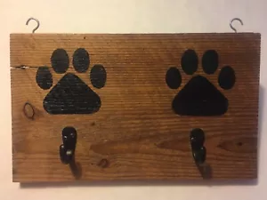 Barn wood Sign Dog Leash Or Key Holder Handmade - Picture 1 of 5
