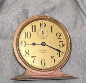1927 Westclox Big Ben Pink Crackle Deluxe Alarm Clock - Picture 1 of 5