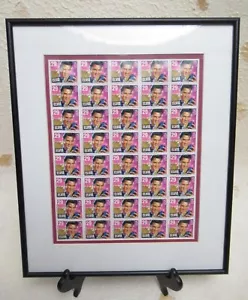 ELVIS PRESLEY Official USPS 1992 Uncut Stamp Sheet Framed  - Picture 1 of 2