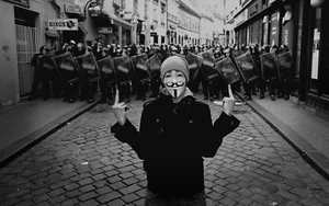 Anonymous vs Police Poster Print A4 A3 Wall Art Decor Activism Gift T001 - Picture 1 of 1