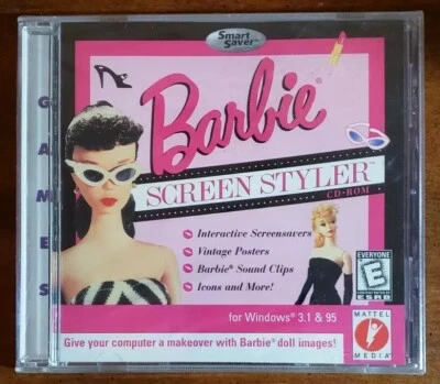 Barbie Screen Styler PC CDROM 1997 Windows 3.1 95 Video Game Software NEW - Image 1 of 2