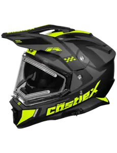 Castle X CX200 D/S Electric Wrath Matte Hi-Vis Snowmobile Helmet - Picture 1 of 2