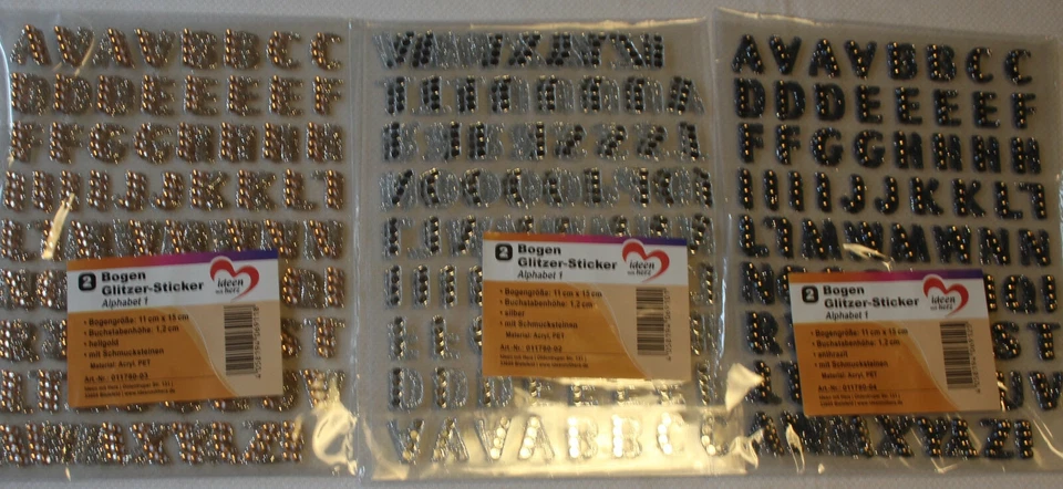 2 Bogen Glitzer-Sticker "Alphabet 1", Jittenmeier - Bild 1 von 1
