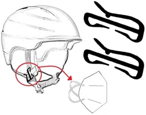 ✅ 2 x MASKENHALTER Helm Clip Fahrrad Tasche Kletter Ski Sport FFP Halterung SET - Picture 1 of 2