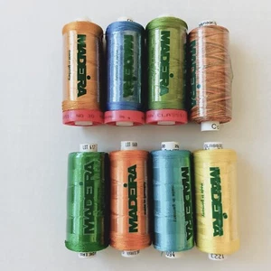 Lot of 7 Madeira Classic 30 625M (25G) Thread Spools + 1 Polyneon 1000M - Picture 1 of 11