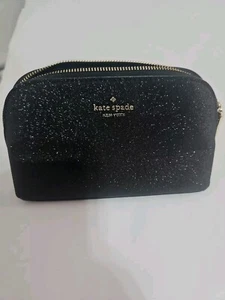 Borsa cosmetica Kate Spade piccola cupola nera glitter borsa a mano - Foto 1 di 8