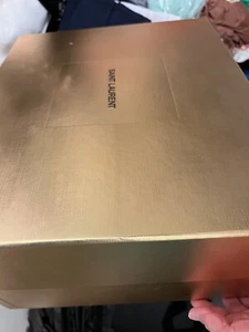 YSL YVES SAINT LAURENT LOGO SIGNATURE GOLD X’MAS GIFT LARGE BOX 16 X 13 X 7.5 - Picture 1 of 5