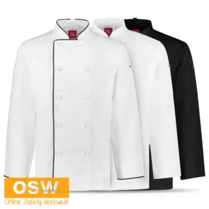 Al Dente Mens Black, White, White/Black Long Sleeve Chef Jacket CH230ML XS~4XL - Picture 1 of 12