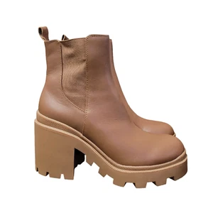 Bota para mujer Steve Madden Roxie Chelsea suela gruesa tacón bloque coñac talla 9,5 - Imagen 1 de 8