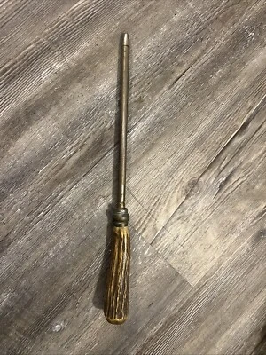 Vintage Knife Honing Steel Rod with Stag Handle 1 - Image 1 of 4