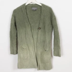 Anthropologie Alpaca Merino Wool Blend Ombre Green Open Cardigan Pockets XS - Picture 1 of 17