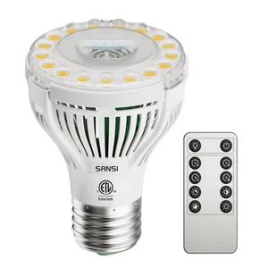 SANSI LED Grow Light Bulb Full Spectrum 75W Equiv. Timing Dimmable W/Remote E26 - Picture 1 of 7