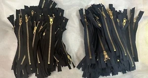 Jeans Zips Closed End Brass Black & Navy Bulk Wholesale Packs of 50 or 100 - Picture 1 of 3