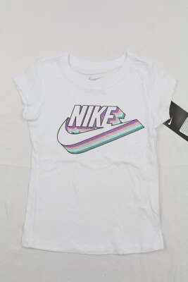 Nike Juvenil Niñas Manga Corta Gráfico Camiseta Rosa, Negro, Blanco 5, 6, 6X Foto 1 de 4