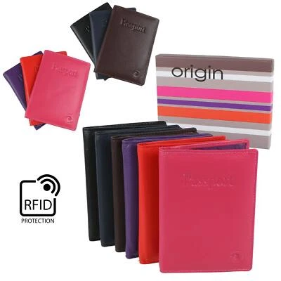 Ladies Mens Leather Passport Holder RFID Protection by Mala Origin 6 Colours - Image 1 of 4
