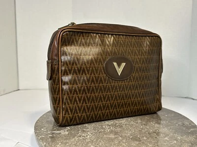 Bolso Clutch VALENTINO Mario V Cuero PVC Marrón Foto 1 de 4