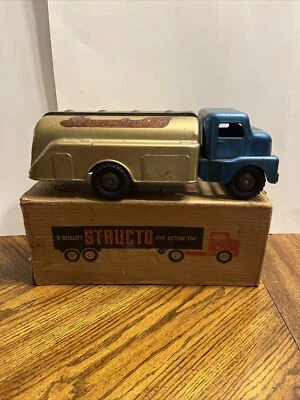 VTG 1950s Structo 66 Fuel Tanker Delivery Truck Pressed Steel With Box - Image 1 of 4