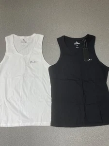 2er Pack Threadbare Active Herren Trainingsweste Tank 1 schwarz & 1 weiß Gr. MEDIUM - Bild 1 von 9
