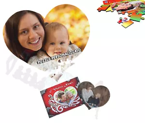 PUZZLE A CUORE PUZZLE PERSONALIZZATO STAMPA PERSONALIZZATA A4 FOTO QUADRO FAMILY - Foto 1 di 1