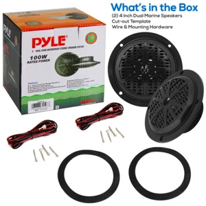 2 PYLE PLMR41B Altavoces Resistente Al Agua Doble Cono 100MM 4 Ohm Hotel - Imagen 1 de 10