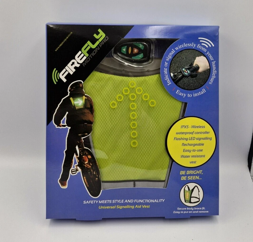 LED Reflective Vest Remote Control Signal Turn Cyclists Bike Horse Riding Runnin - Image 1 of 4