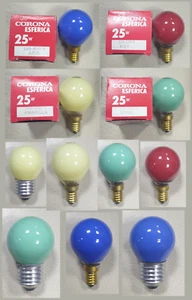 LAMPADA LAMPADINA COLORATA 15W 25W E14 E27 PALLINA SFERA ABATJOUR INCANDESCENZA - Imagen 1 de 15