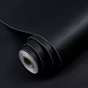 15.7"X236"Black Contact Paper Black Peel and Stick Wallpaper Matte Black Wallpap - Picture 1 of 9