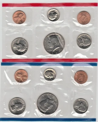 1985 Uncirculated Mint Set - P & D in Original Mint Paperwork, Cellos, Envelope - Image 1 of 4